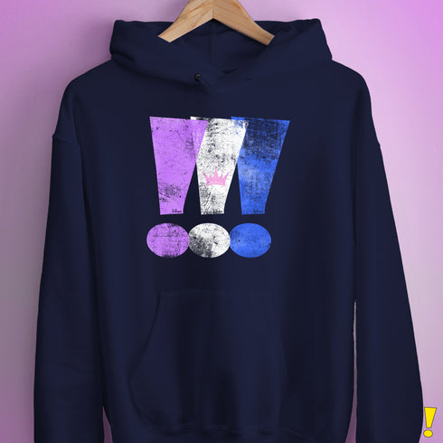 Drag Pride Grunge Exclamation Points Hoodie - Navy